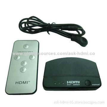 High-performance HDMI Splitter, 3-in-1 Out with IR Remote Control Function, 4 x 2K Supported